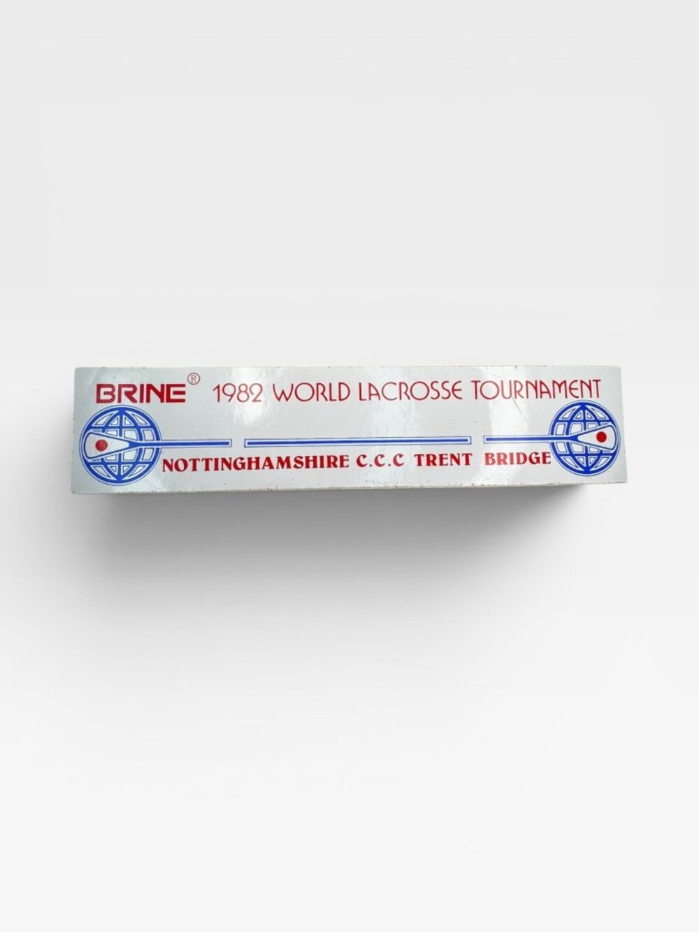 Brine 1982 World Lacrosse Tournament Bumper Sticker Nottinghamshire Trent Bridge